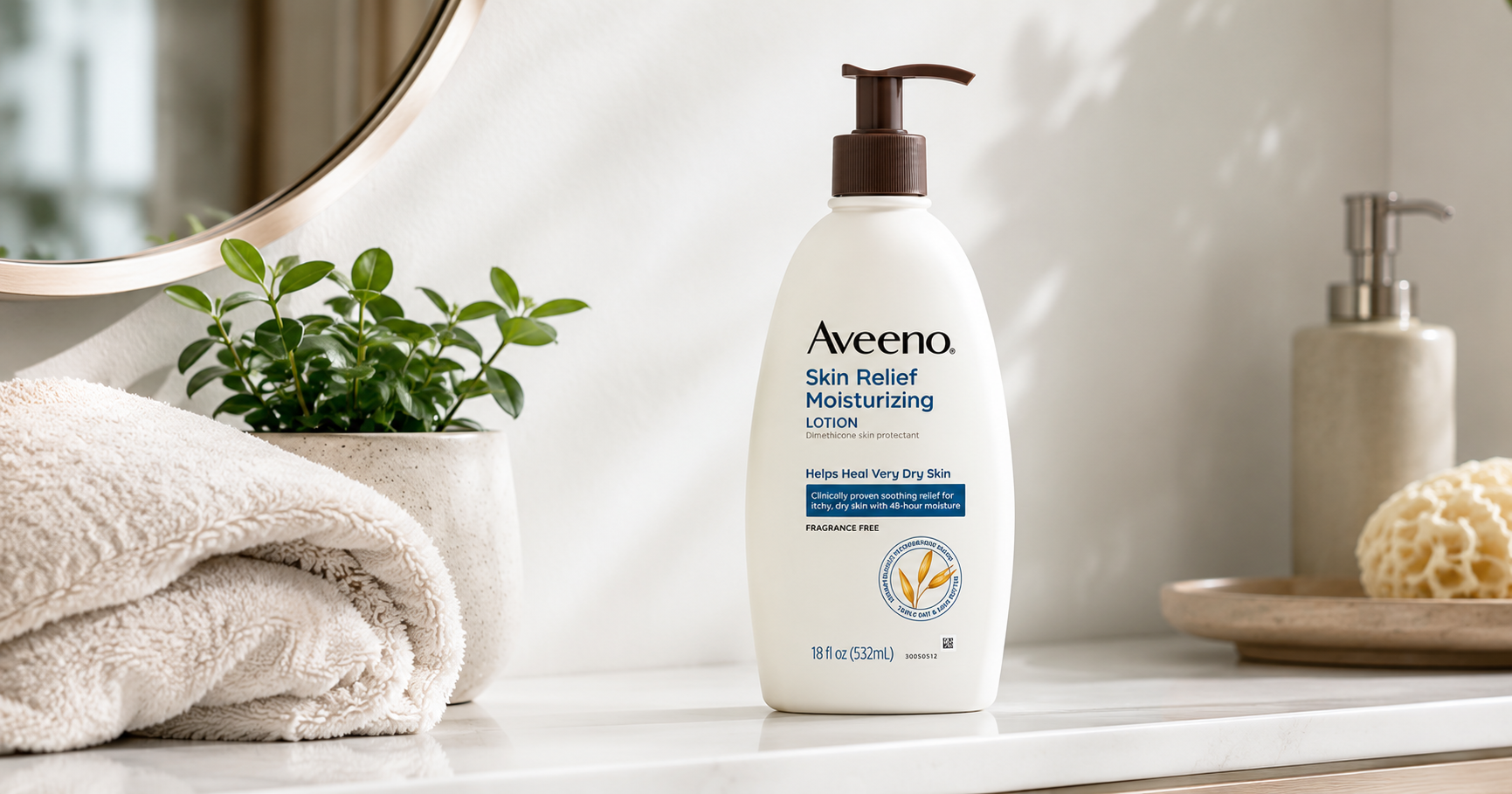 Aveeno Skin Relief Moisturising Lotion fragrance free pump bottle
